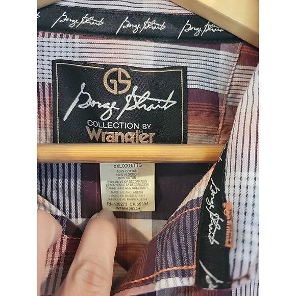 Wrangler‎ George Strait Shirt Mens XXL Plaid Long Sleeve Button Down Cotton - Picture 4 of 5